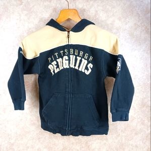 REEBOK Authentic NHL Pittsburgh Penguins Zip-Up Hoodie Child Size 8